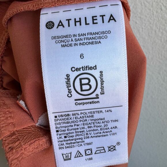 ATHLETA Brooklyn Heights Pants Size 6 Small Orange Haze Slim Stretch Tech - Picture 8 of 9